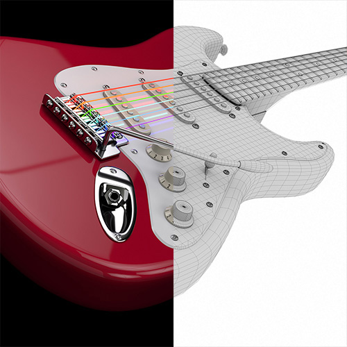 Thumbnail of red Stratocaster guitar